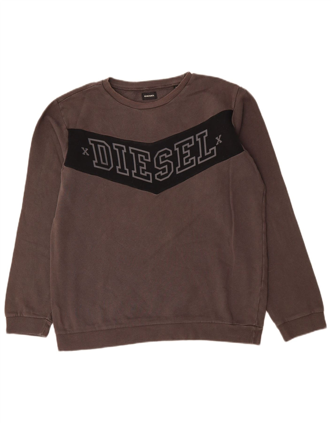Мужской свитшот с графическим рисунком Diesel, маленький серый с цветными блоками