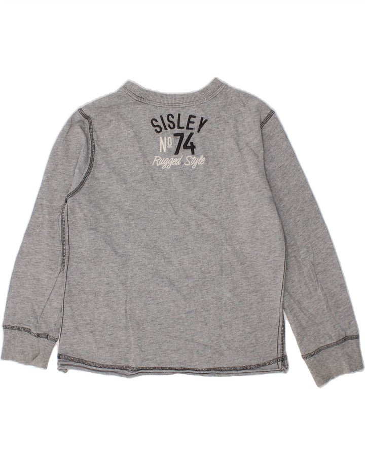 SISLEY Boys Graphic Top Long Sleeve 4-5 Years Grey Vintage Sisley and Second-Hand Sisley from Messina Hembry 