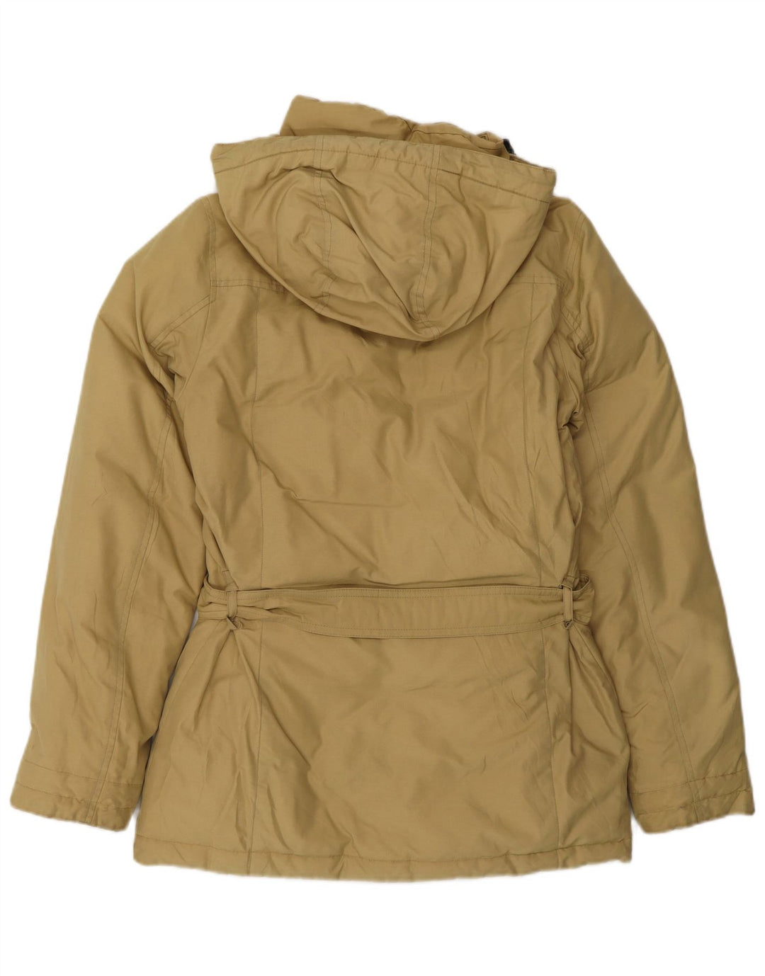 WOOLRICH Womens Hooded Padded Jacket UK 10 Small Beige Cotton