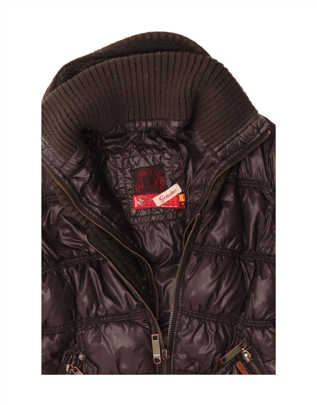 KHUJO Женская стеганая куртка с капюшоном UK 18 XL Темно-синий