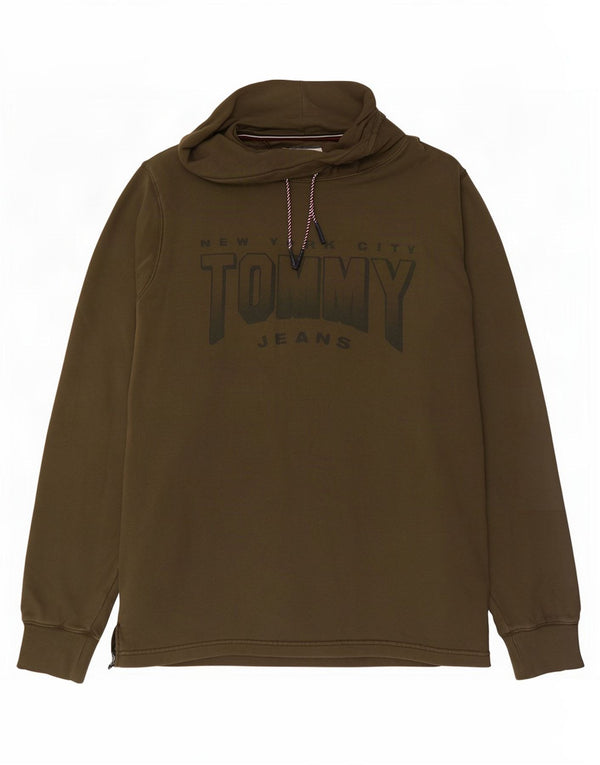 Мужской свитшот с высоким воротником Tommy Hilfiger, джемпер XL, хлопок цвета хаки