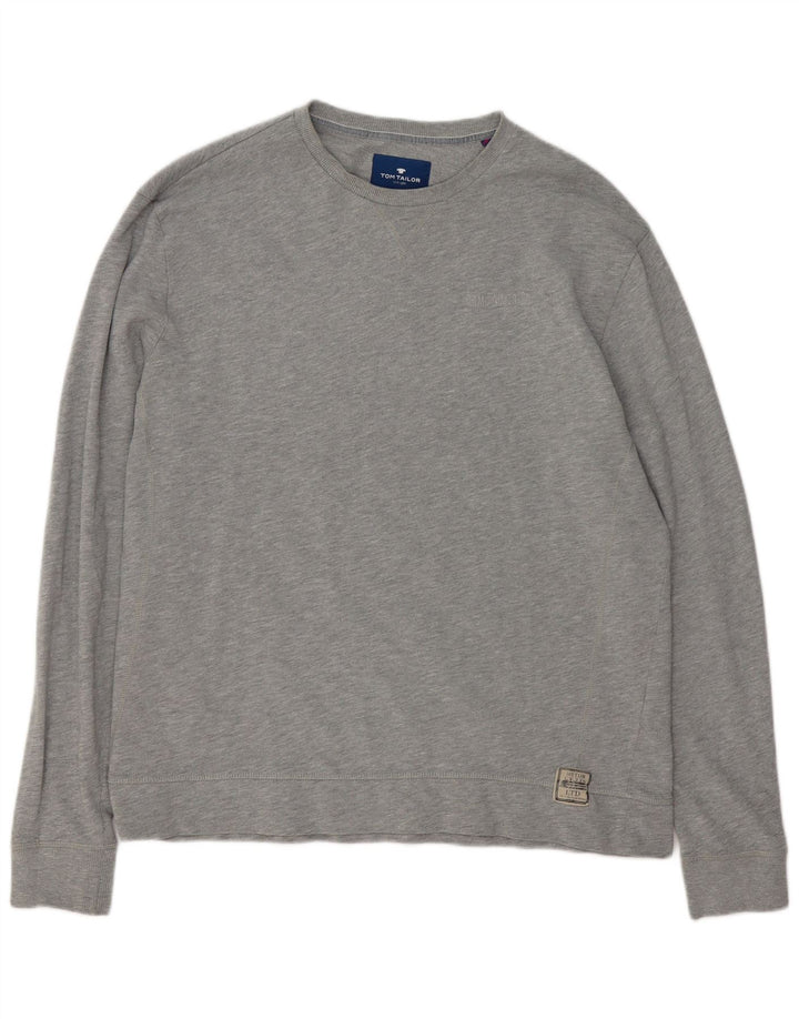 Мужской свитшот Tom Tailor 2XL, серый хлопок с крапинками