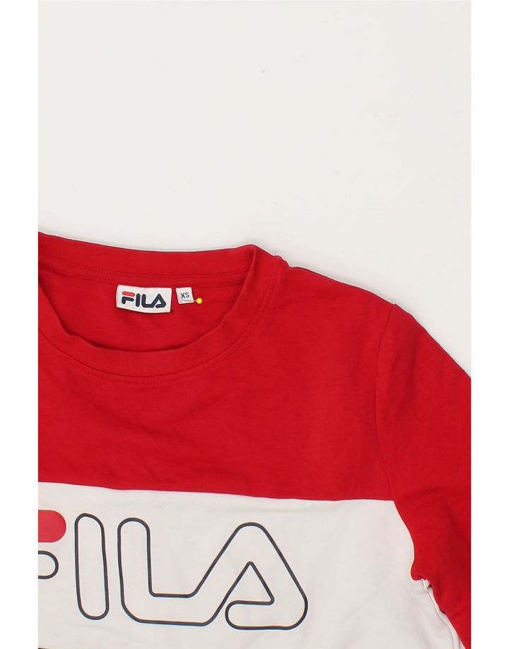 FILA Mens Graphic Sweatshirt Jumper XS Multicoloured Colourblock Cotton Vintage Fila and Second-Hand Fila from Messina Hembry 