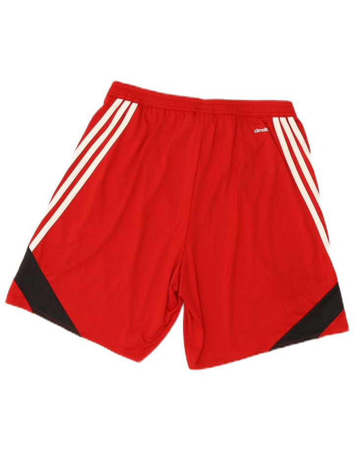 Мужские спортивные шорты Adidas Climalite, средний красный полиэстер с цветными блоками