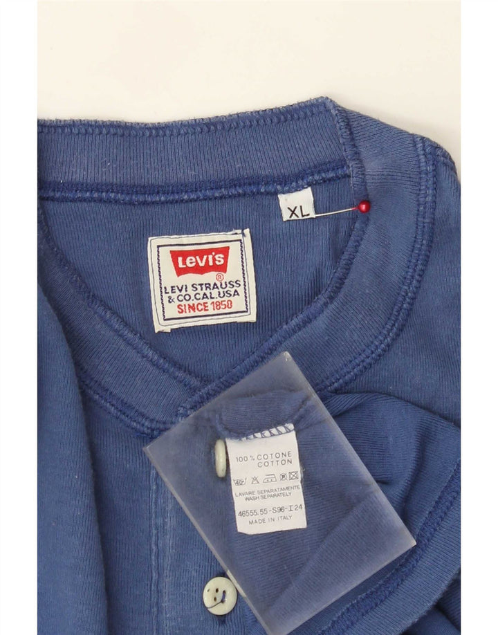Мужской топ Levi's с длинным рукавом XL, синий хлопок