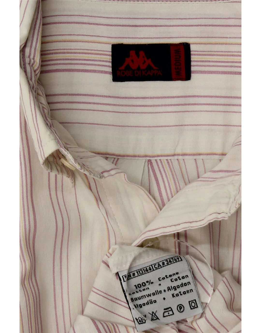 KAPPA Мужская рубашка с коротким рукавом из хлопка средней длины в белую полоску