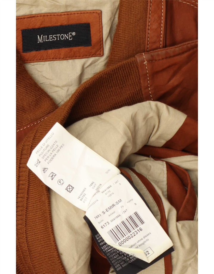 Мужская кожаная куртка Milestone IT 52 XL Коричневая