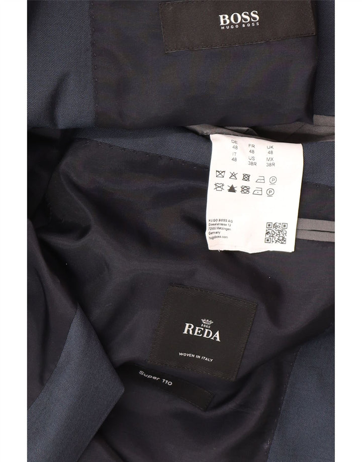 Мужской пиджак с 2 пуговицами Hugo Boss IT 48 Medium Navy Blue Wool