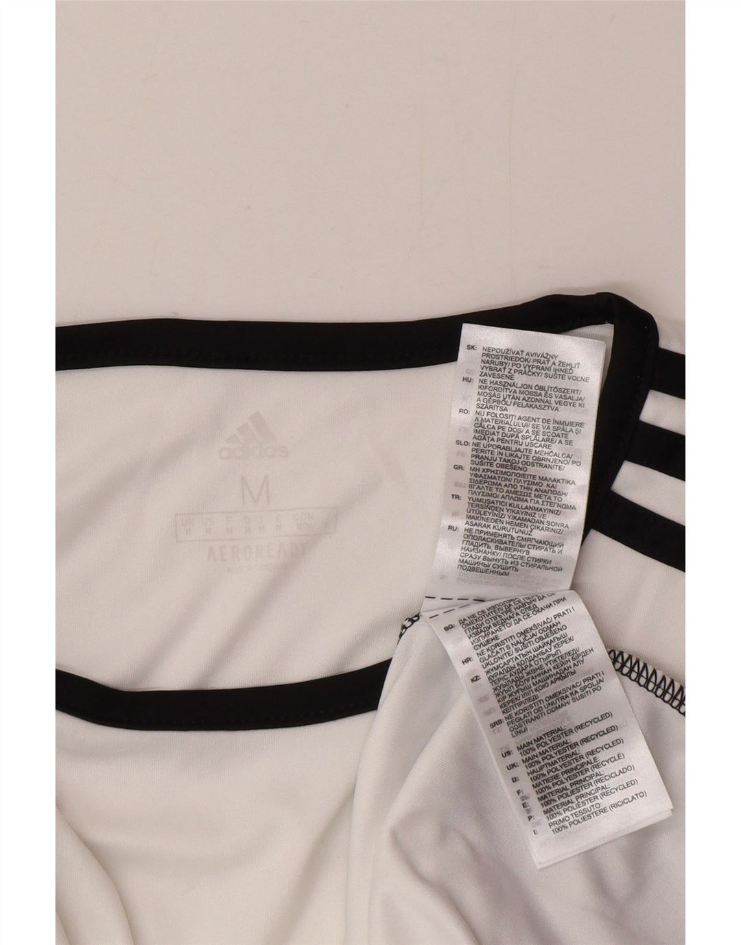 Adidas Мужская футболка Aeroready Верх среднего размера из полиэстера с цветными блоками белого цвета