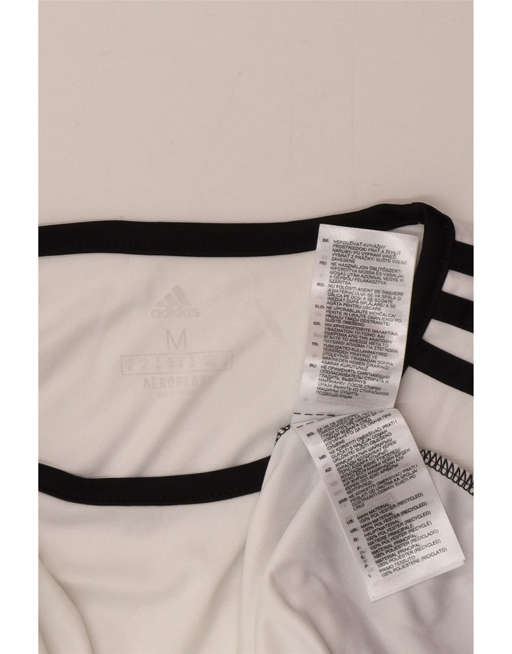 Adidas Мужская футболка Aeroready Верх среднего размера из полиэстера с цветными блоками белого цвета