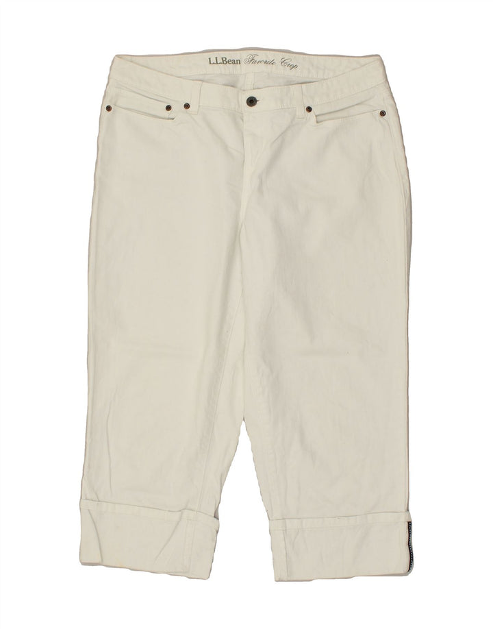 L.L.BEAN Womens Straight Fit Crop Casual Trousers US 14 XL W36 L22  White | Vintage L.L.Bean | Thrift | Second-Hand L.L.Bean | Used Clothing | Messina Hembry 