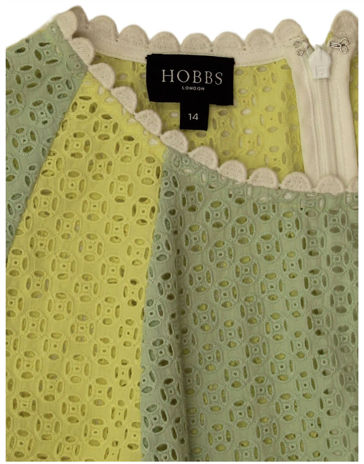 Женское базовое платье без рукавов Hobbs UK 14, средние разноцветные цветные блоки