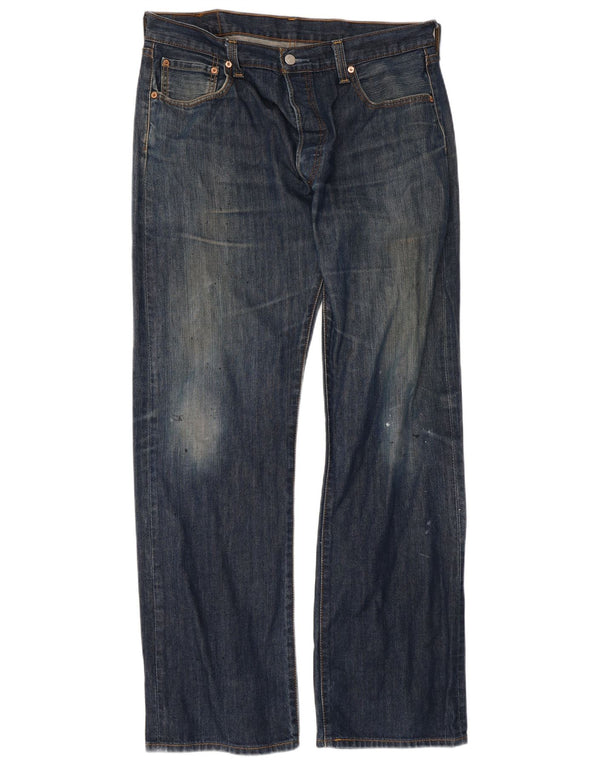 Мужские прямые джинсы Levi's 501 W36 L32 темно-синие, хлопок