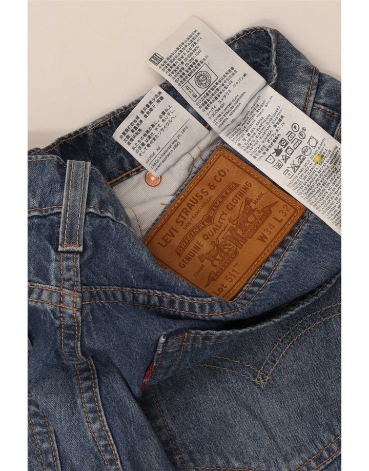 Levi's 511 Slim Jeans W34 L32 Синий хлопок
