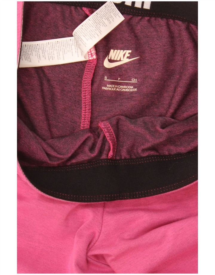Женские леггинсы с рисунком Nike UK 8, маленькие розовые хлопковые