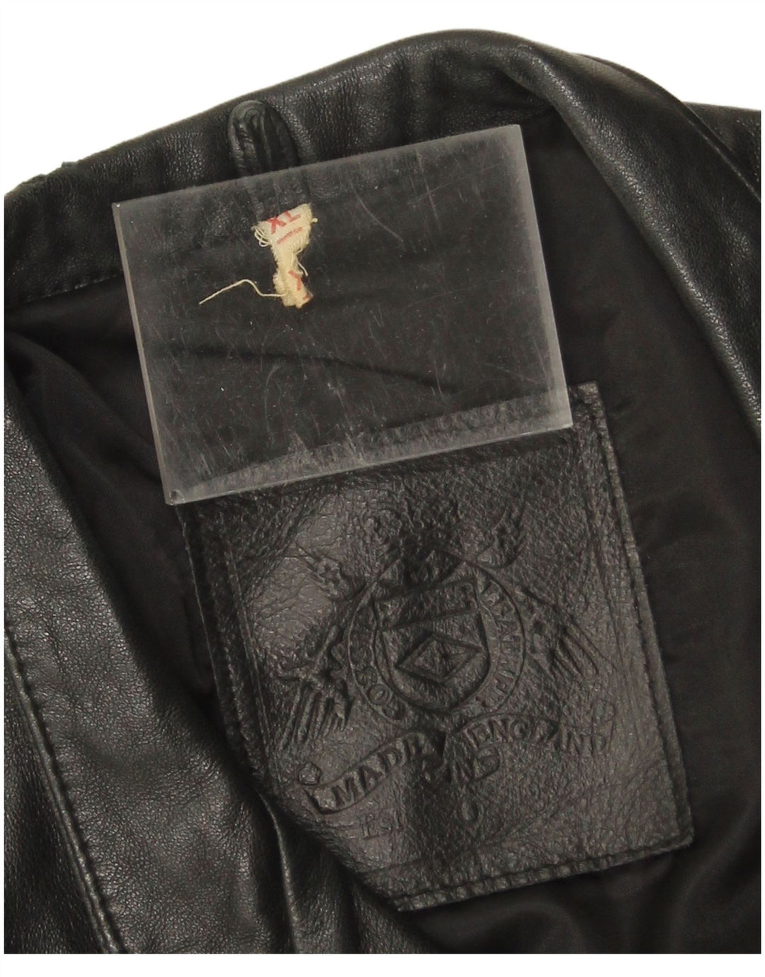 Винтажное женское кожаное пальто UK 18 XL, черное кожаное