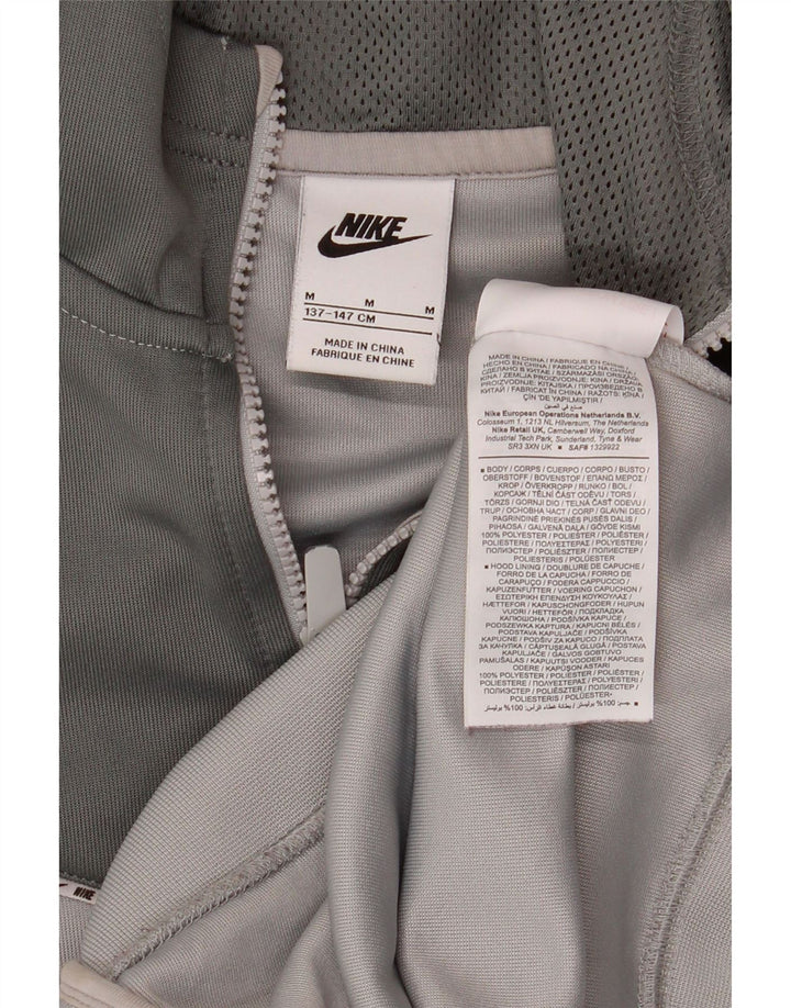 Свитер с капюшоном на молнии для мальчиков Nike, 10–11 лет, средний серый полиэстер с цветными блоками