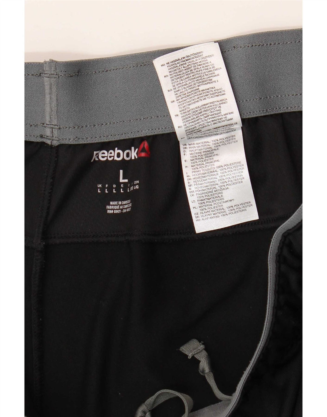 Мужские спортивные брюки Reebok, большие черные, полиэстер