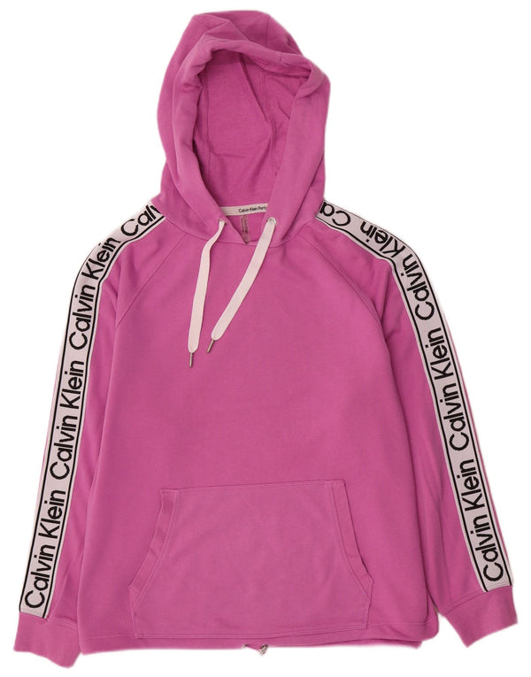 Женский джемпер с капюшоном Calvin Klein UK 18 XL, розовый с цветными блоками