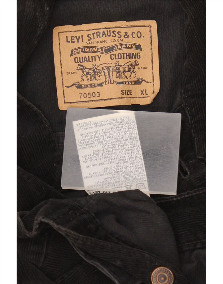 Мужская вельветовая куртка Levi's UK 42 XL, черный хлопок