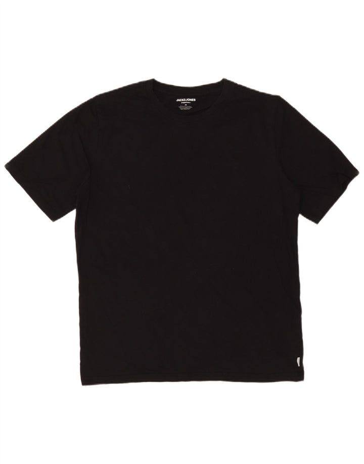 Мужская футболка Jack & Jones из хлопка среднего размера, черная