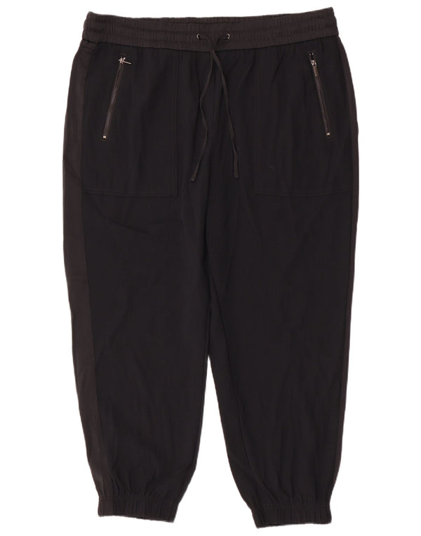 Женские укороченные брюки Marks & Spencer UK 20 2XL W40 L25 черные с цветными блоками