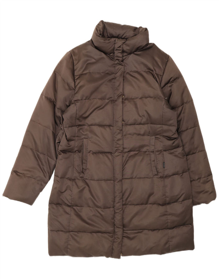 Moncler Женское стеганое пальто, размер 3, большое коричневое