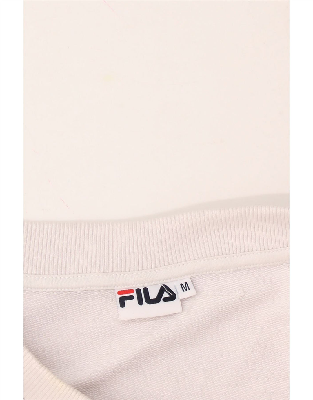 FILA Womens Oversized Sweatshirt Jumper UK 14 Medium White Colourblock Vintage Fila and Second-Hand Fila from Messina Hembry 