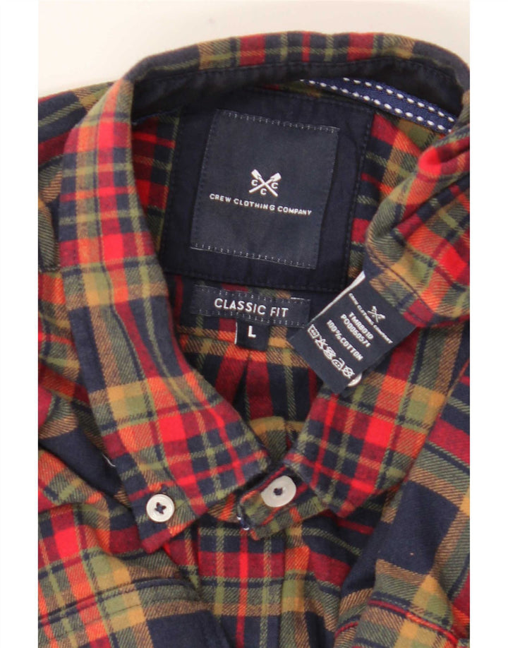 Crew Clothing Мужская фланелевая рубашка классического кроя в большую разноцветную клетку
