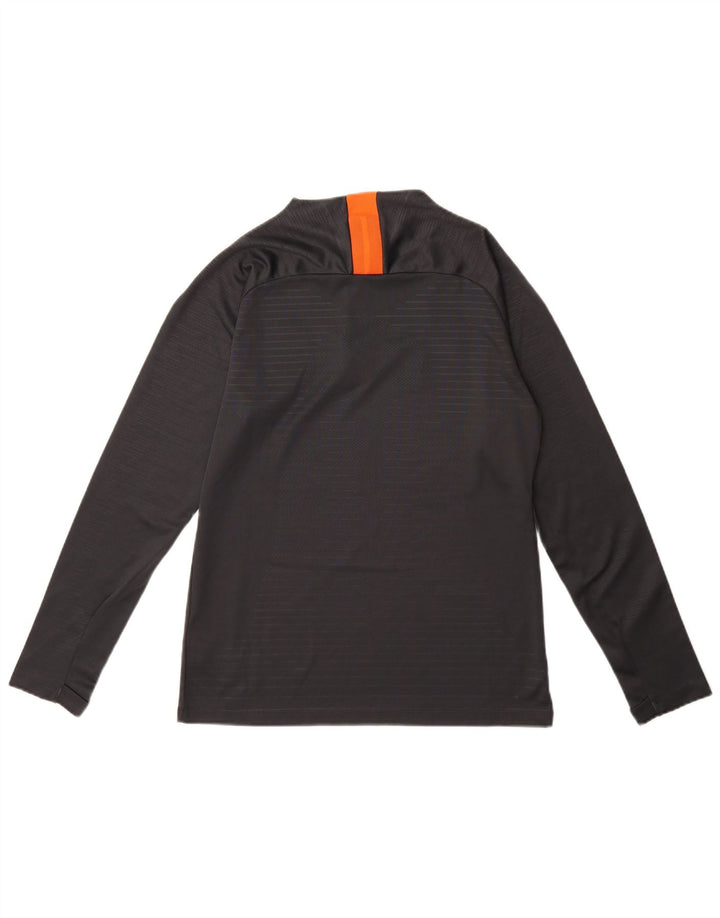 Мужской топ Nike Chelsea FC с рисунком на молнии и длинными рукавами, маленький серый полиэстер