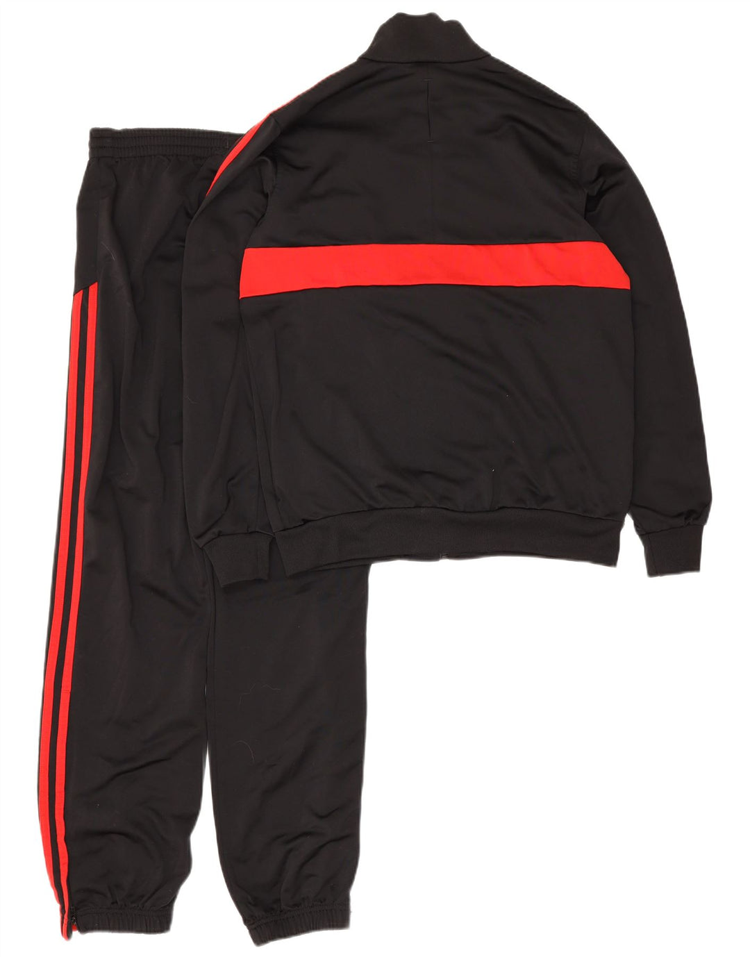 Полный спортивный костюм Adidas для мальчиков 13-14 лет, черный, полиэстер с цветными блоками