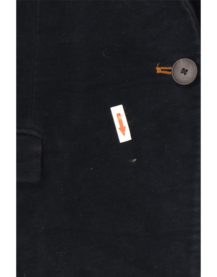 Женский пиджак Zara на 1 пуговице UK 12, средний темно-синий из ацетата