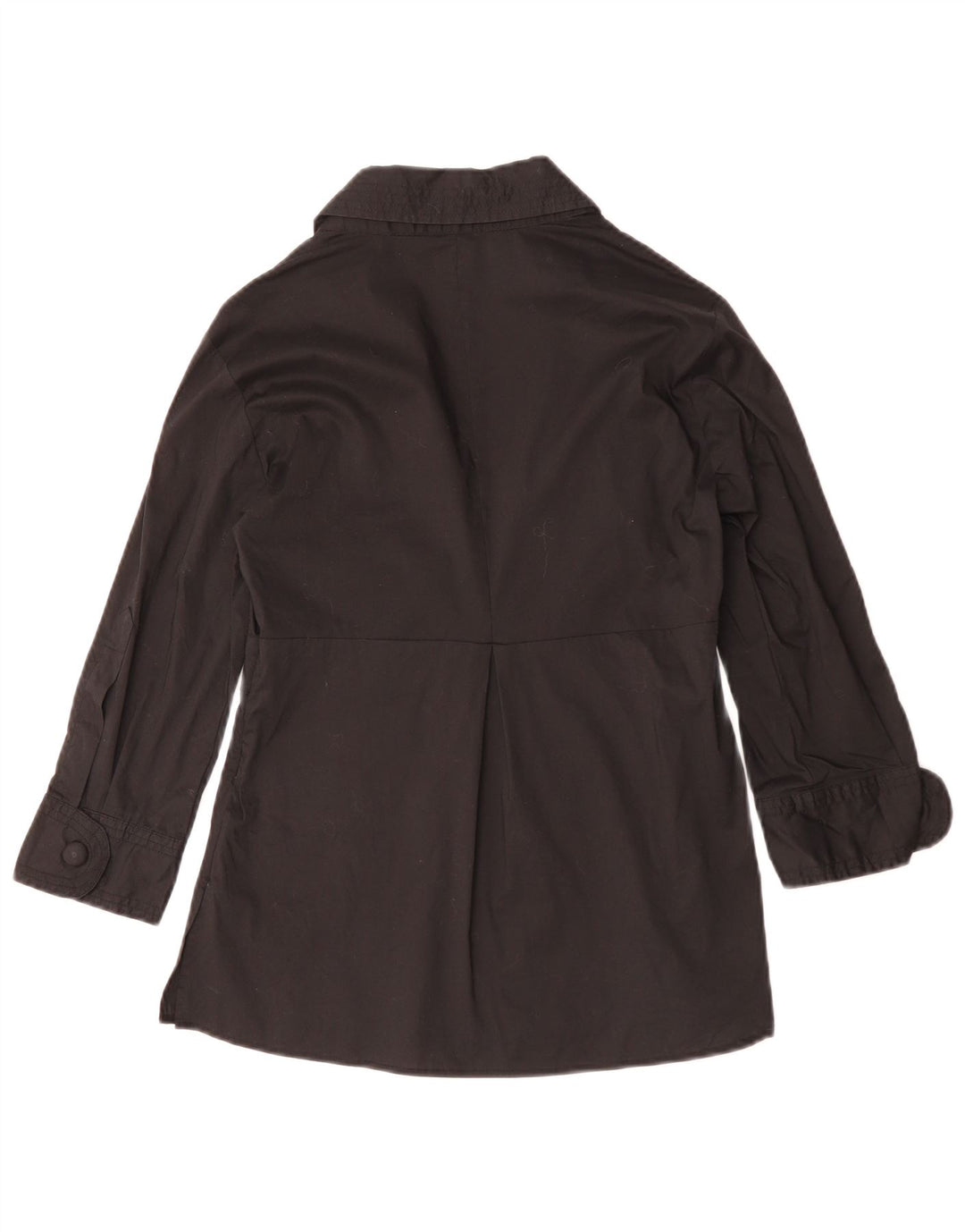 BENETTON Женская блузка с рукавом 3/4, топ UK 10, маленький, черный, хлопок