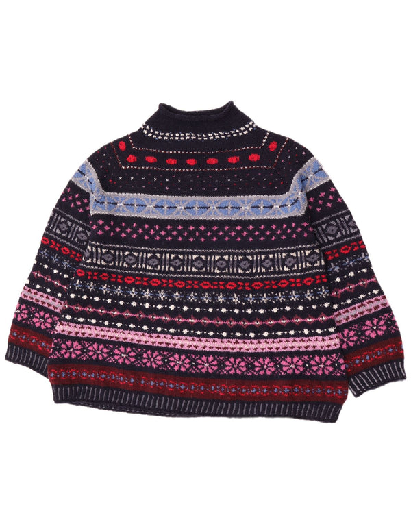 Винтажный женский джемпер с высоким воротником, Великобритания, 18 XL, разноцветный ретро