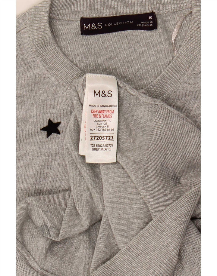 Женский укороченный кардиган Marks & Spencer UK 10, маленький серый