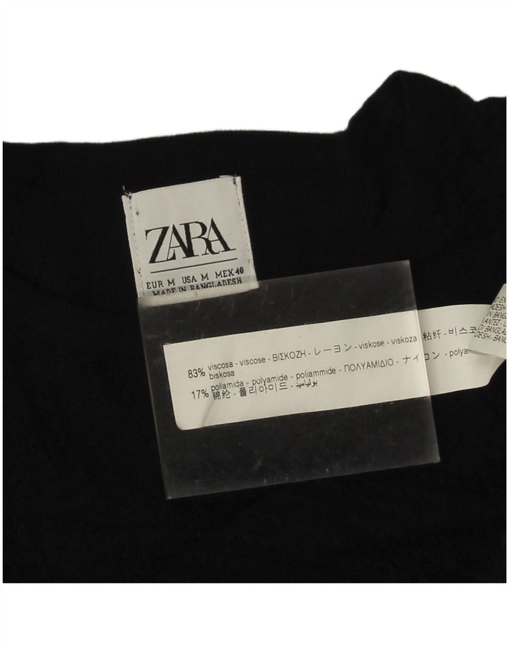 Мужской джемпер с круглым вырезом Zara, средний темно-синий из вискозы