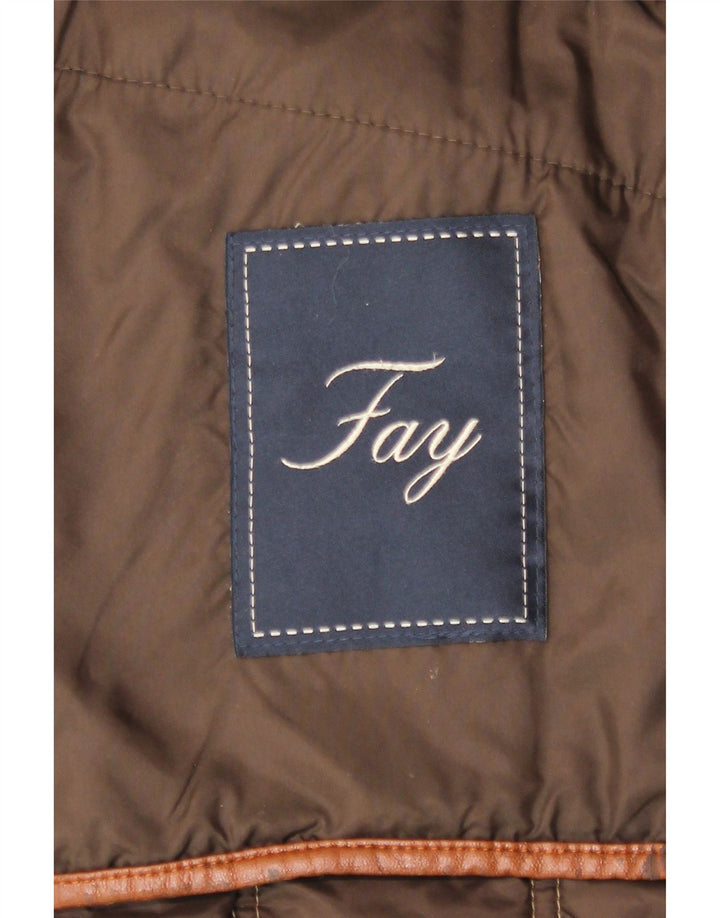 Женское стеганое пальто Fay UK 10, маленькое черное в полоску