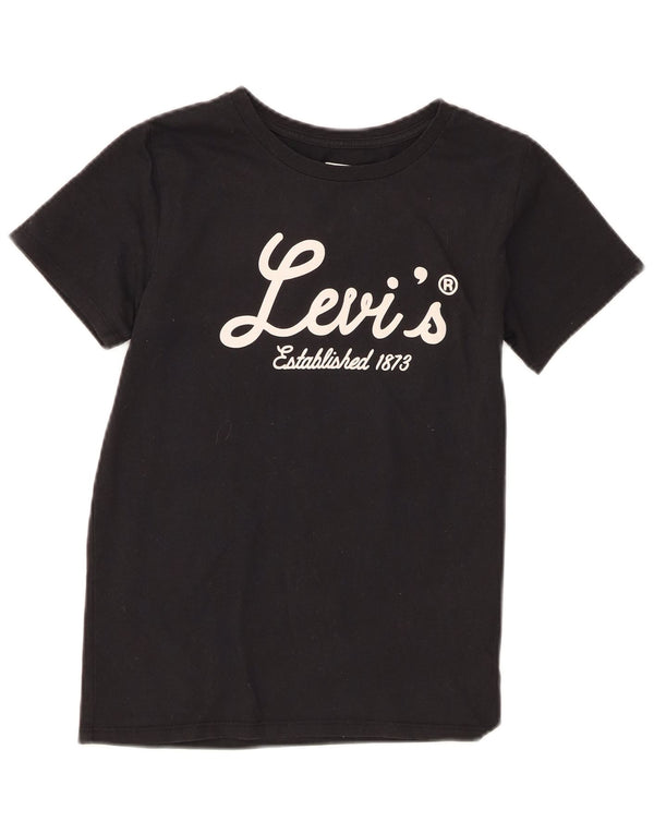 Футболка с рисунком Levi's для девочек, топ 13–14 лет, размер XL, черный хлопок