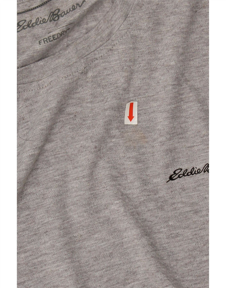 EDDIE BAUER Mens T-Shirt Top Medium Grey Polyester Vintage Eddie Bauer and Second-Hand Eddie Bauer from Messina Hembry 