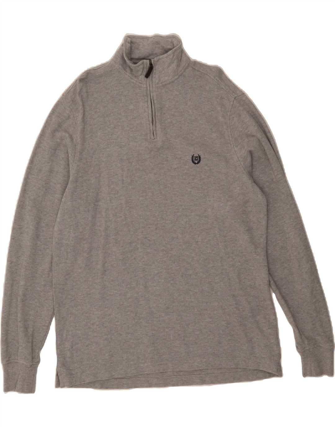 CHAPS Mens Zip Neck Sweatshirt Jumper Medium Grey Cotton Vintage Chaps and Second-Hand Chaps from Messina Hembry 