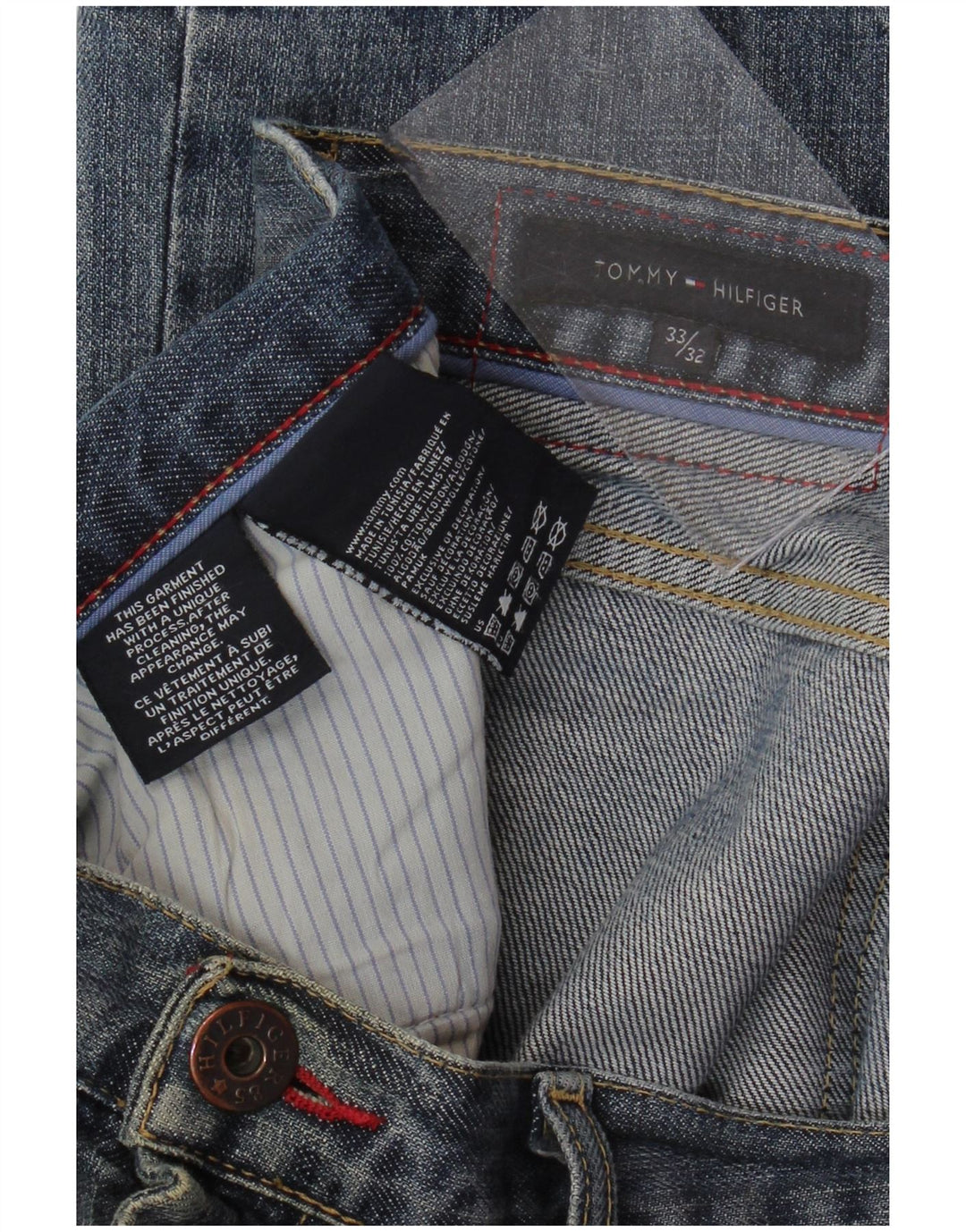 TOMMY HILFIGER Мужские прямые джинсы W33 L32 синие, хлопок