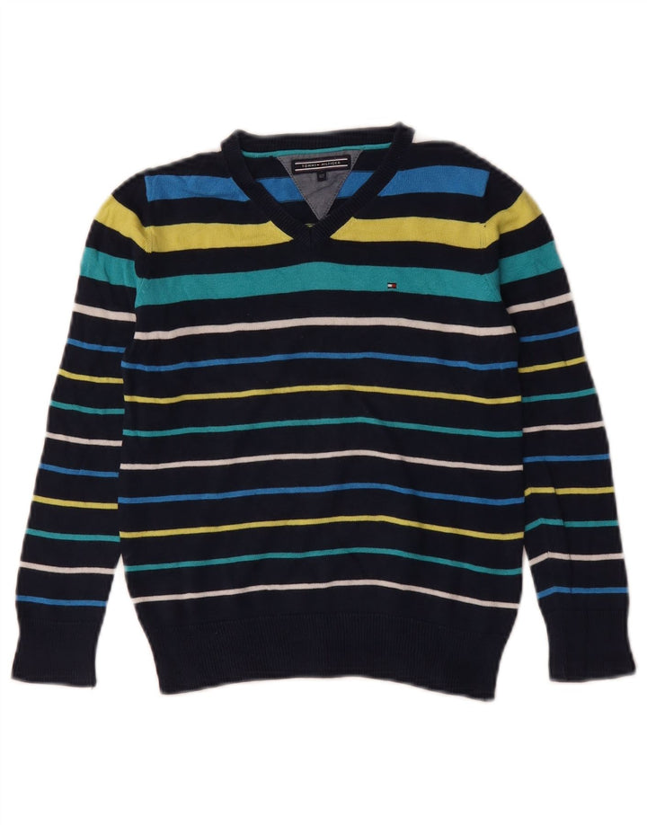 TOMMY HILFIGER Джемпер с v-образным вырезом для мальчиков, 6–7 лет, в разноцветную полоску