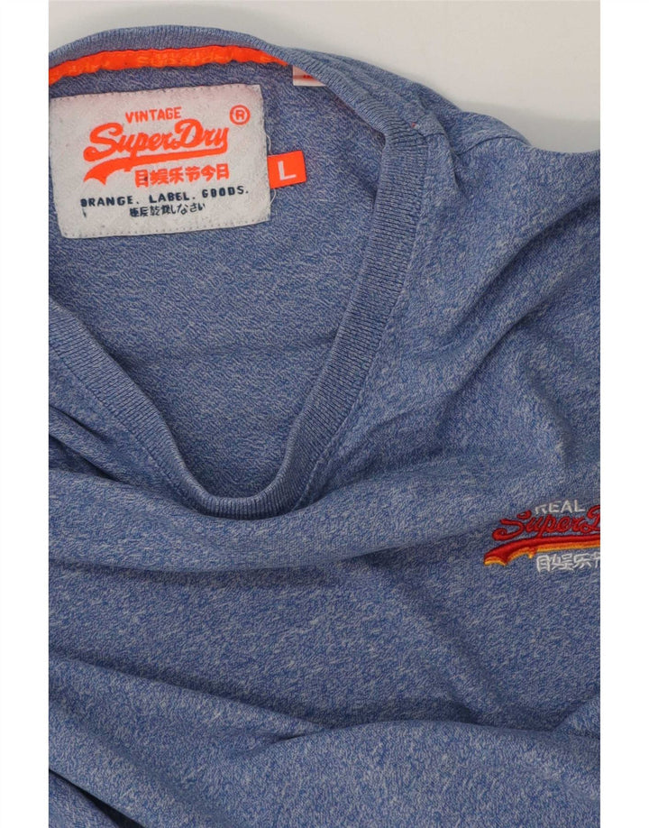 Мужская футболка Superdry, большая синяя в крапинку