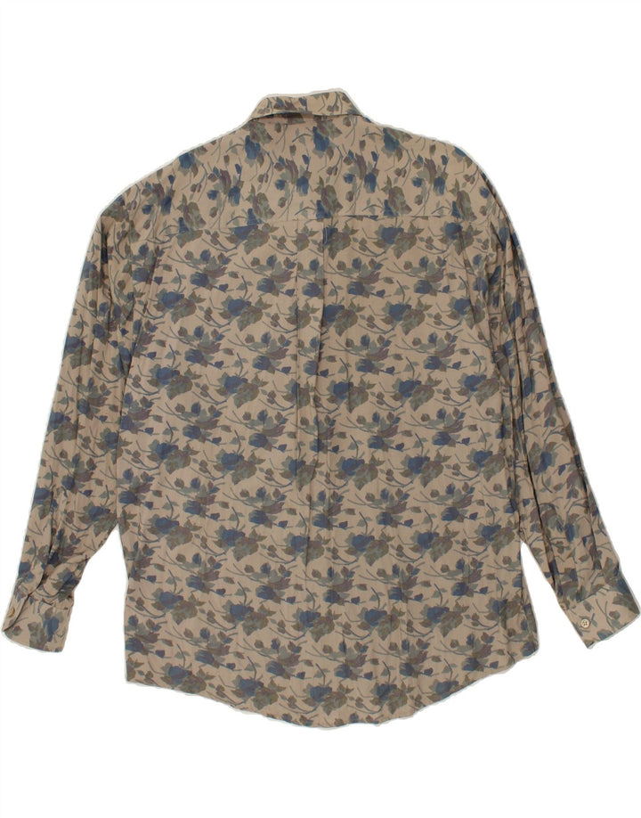 ORSO POETA  Mens Shirt XL Grey Floral Viscose Vintage Orso Poeta and Second-Hand Orso Poeta from Messina Hembry 