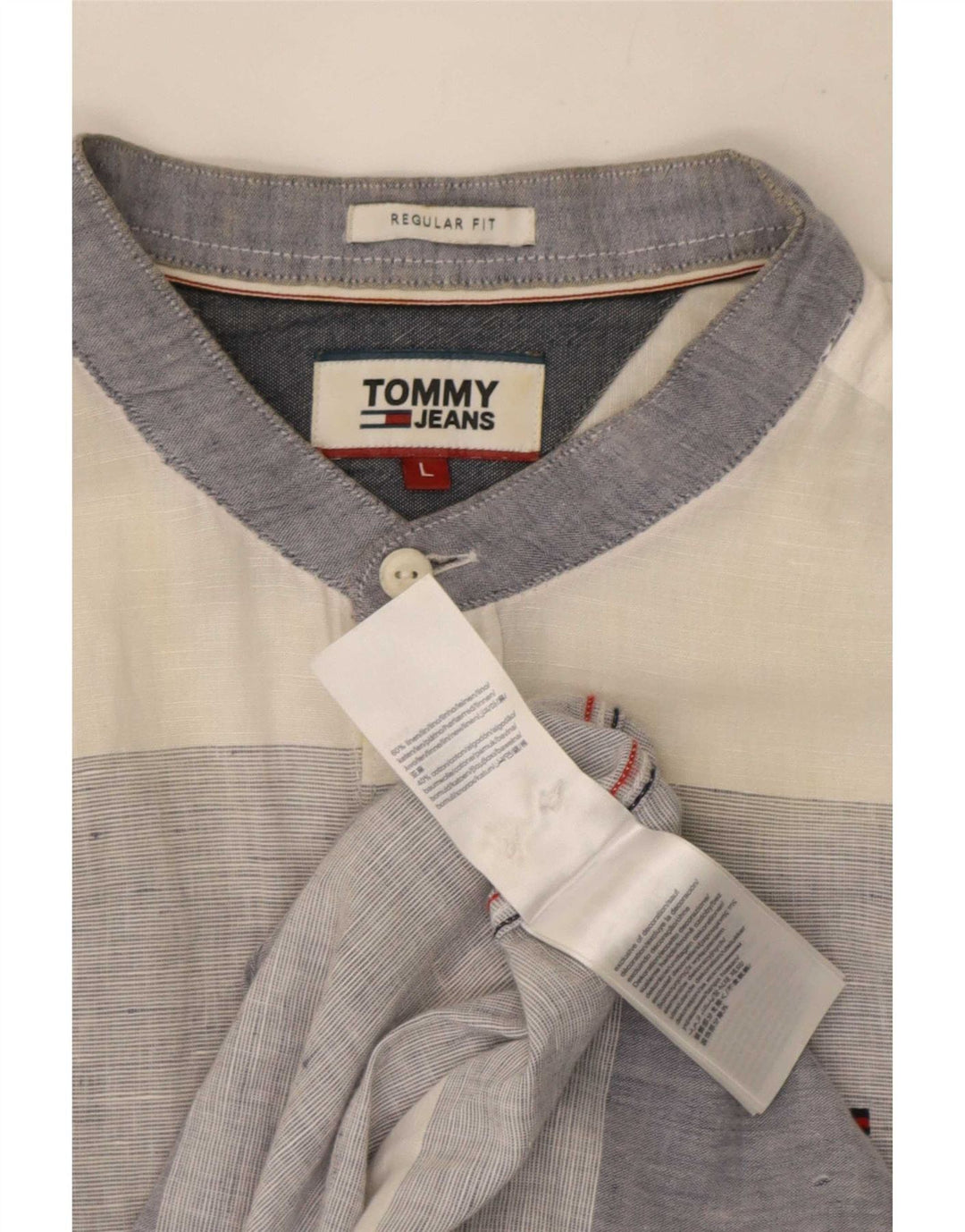 Мужская рубашка обычного кроя Tommy Hilfiger, большая льняная полоска в разноцветную полоску