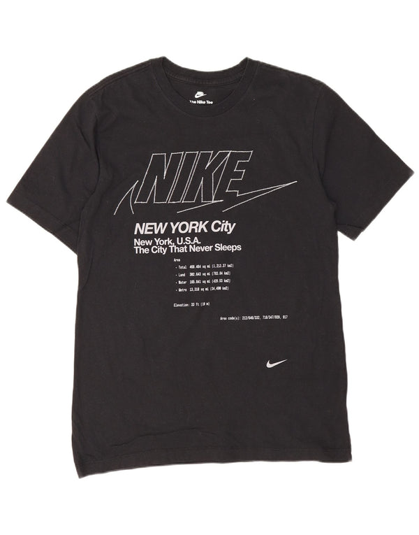 Мужская футболка с рисунком Nike New York City, средний черный хлопковый топ