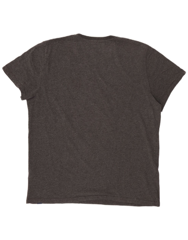 SUPERDRY Мужская футболка с рисунком Топ 3XL Серый хлопок