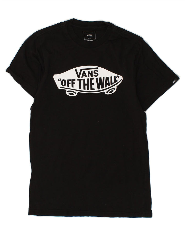 VANS Mens Custom Fit Graphic T-Shirt Top Small Navy Blue Cotton Vintage Vans and Second-Hand Vans from Messina Hembry 