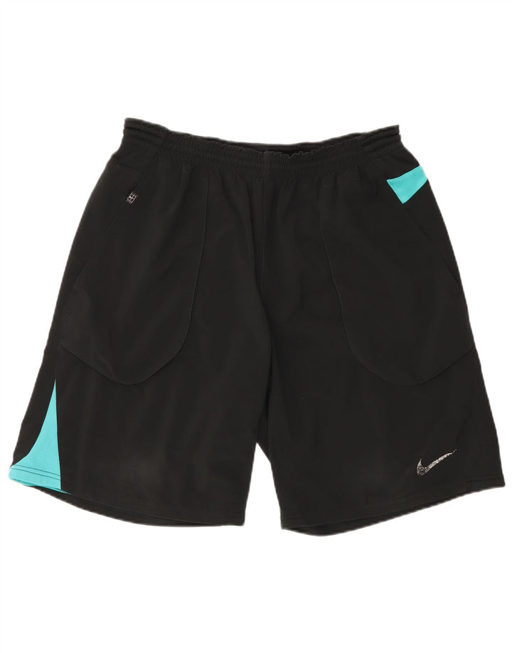 Мужские спортивные шорты Nike, большие черные полиэстер с цветными блоками