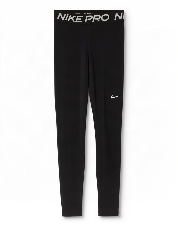 Женские леггинсы с рисунком Nike Dri Fit UK 12, средний черный, полиэстер